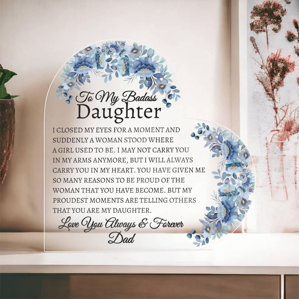 Badass Daughter | Acrylic Heart - Giftinum