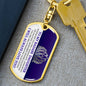 Badass Daughter Keychain | Straighten your crown Dog Tag with Swivel Keychain (Gold) / No keychain Giftinum