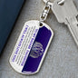 Badass Daughter Keychain | Straighten your crown Dog Tag with Swivel Keychain (Steel) / No keychain Giftinum