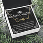 Badass Daughter Name Necklace | Straighten Your Crown - B Polished Stainless Steel / Standard Box Jewelry Giftinum