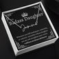 Badass Daughter Name Necklace | Straighten Your Crown - B Polished Stainless Steel / Standard Box Jewelry Giftinum