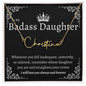 Badass Daughter Name Necklace | Straighten Your Crown - B Gold Finish Over Stainless Steel / Standard Box Jewelry Giftinum