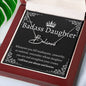 Badass Daughter Name Necklace | Straighten Your Crown - B Polished Stainless Steel / Standard Box Jewelry Giftinum