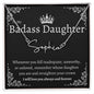 Badass Daughter Name Necklace | Straighten Your Crown - B Polished Stainless Steel / Standard Box Jewelry Giftinum