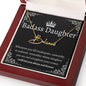 Badass Daughter Name Necklace | Straighten Your Crown - B Polished Stainless Steel / Standard Box Jewelry Giftinum
