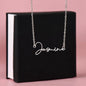 Badass Daughter Name Necklace | Straighten Your Crown - B Polished Stainless Steel / Standard Box Jewelry Giftinum