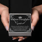 Badass Daughter Name Necklace | Straighten Your Crown - B Polished Stainless Steel / Standard Box Jewelry Giftinum