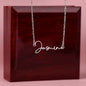 Badass Daughter Name Necklace | Straighten Your Crown - B Polished Stainless Steel / Standard Box Jewelry Giftinum