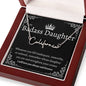 Badass Daughter Name Necklace | Straighten Your Crown - B Polished Stainless Steel / Standard Box Jewelry Giftinum