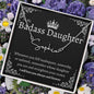 Badass Daughter Name Necklace | Straighten Your Crown - B Polished Stainless Steel / Standard Box Jewelry Giftinum