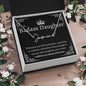 Badass Daughter Name Necklace | Straighten Your Crown - B Polished Stainless Steel / Standard Box Jewelry Giftinum