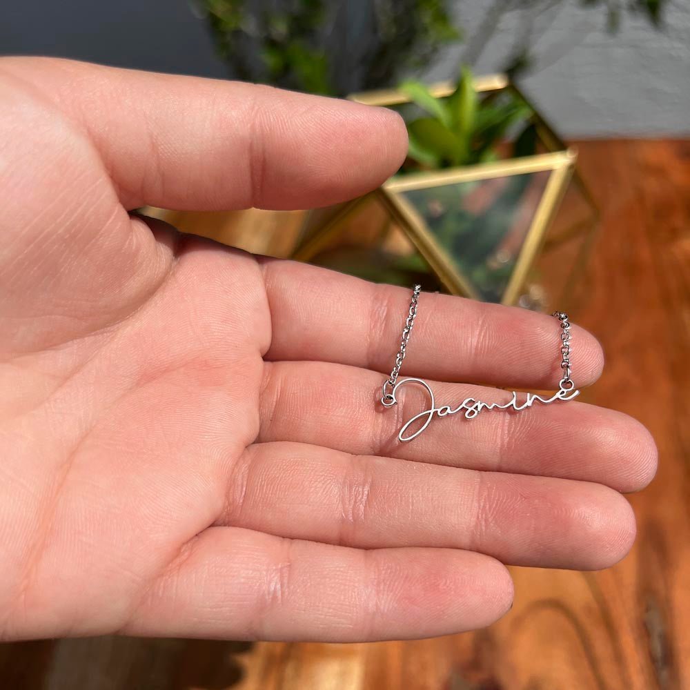 Badass Daughter Name Necklace | Straighten your crown Polished Stainless Steel / Standard Box Jewelry Giftinum