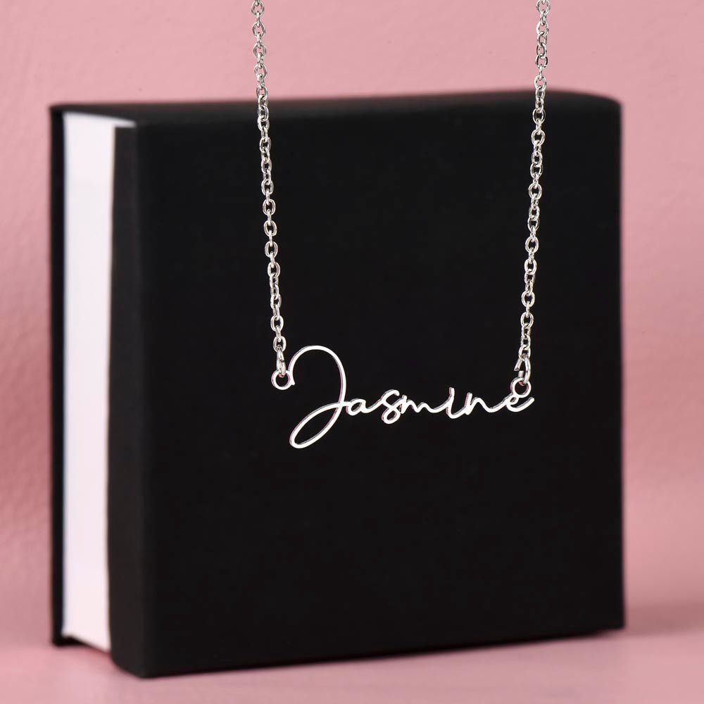 Badass Daughter Name Necklace | Straighten your crown Polished Stainless Steel / Standard Box Jewelry Giftinum