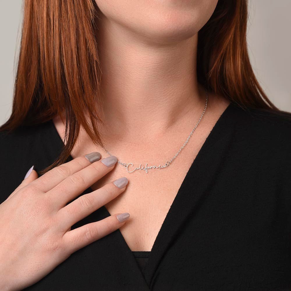 Badass Daughter Name Necklace | Straighten your crown Polished Stainless Steel / Standard Box Jewelry Giftinum