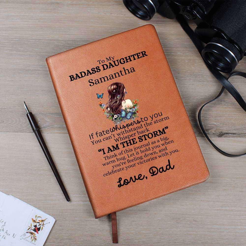 Badass Daughter Vegan Leather Journal Graphic Journal / Love, Dad Giftinum
