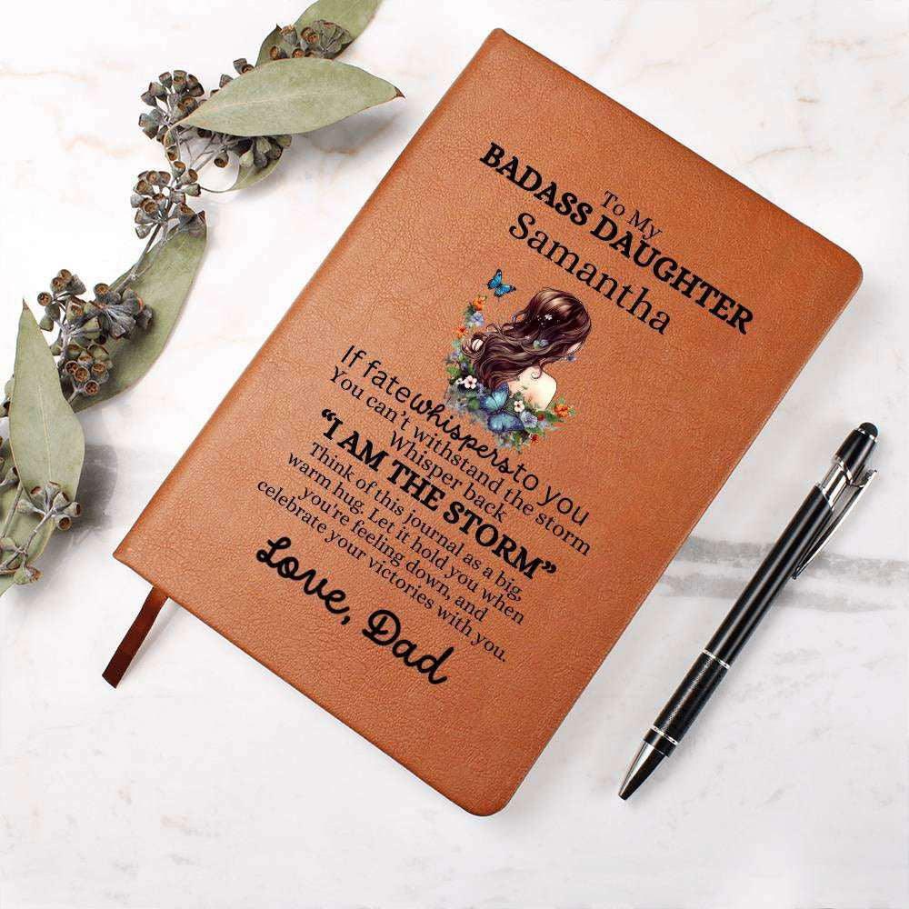 Badass Daughter Vegan Leather Journal Graphic Journal / Love, Dad Giftinum