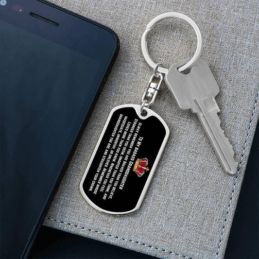 Badass Granddaughter Keychain Dog Tag with Swivel Keychain (Steel) / No Jewelry Giftinum