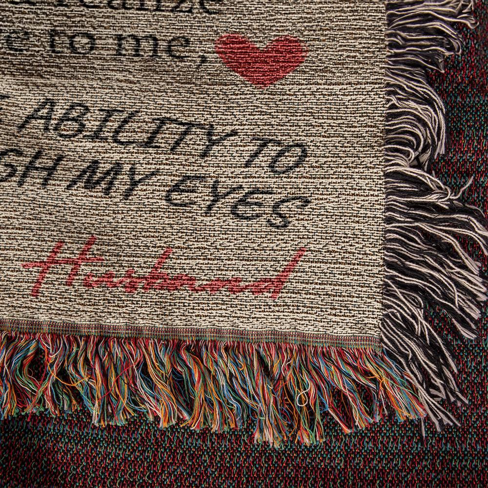 Badass Wife Woven Blanket | Never Forget - Giftinum