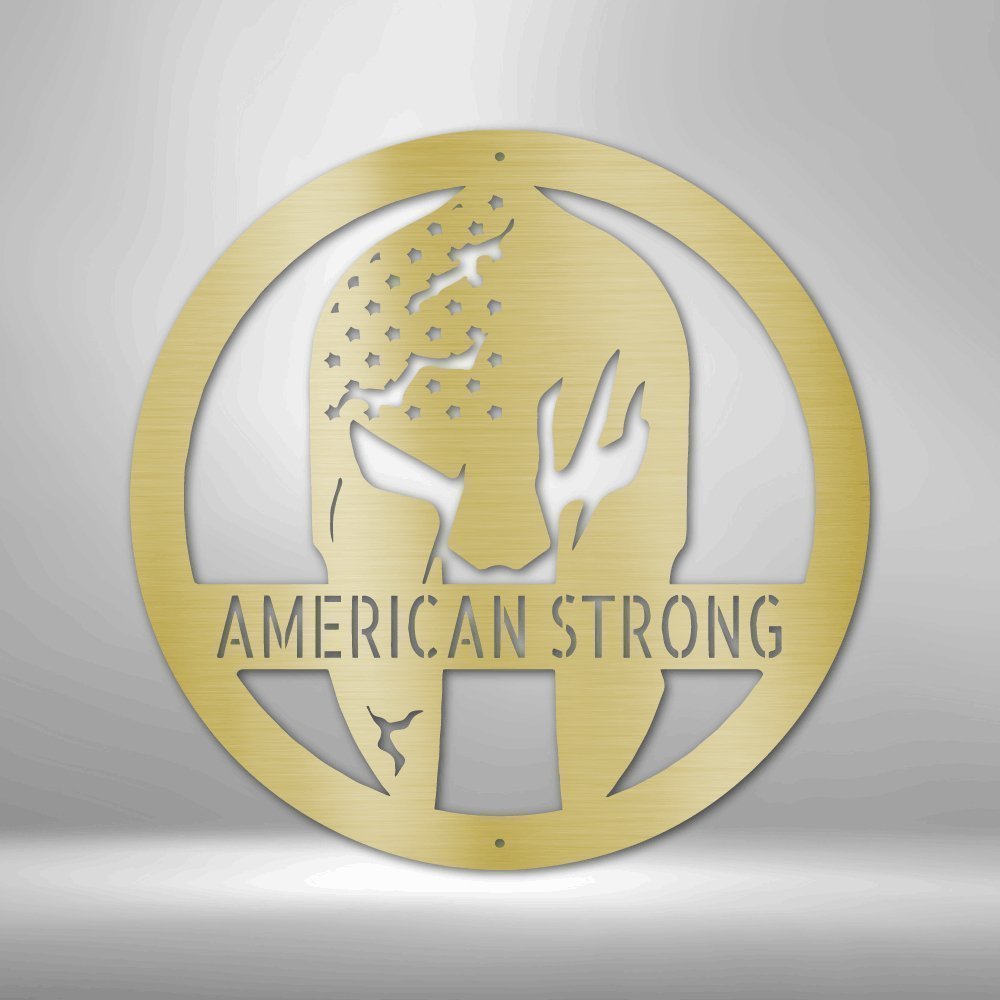 Battle Spartan Helmet - Steel Sign Gold / 12" Steel Sign Giftinum