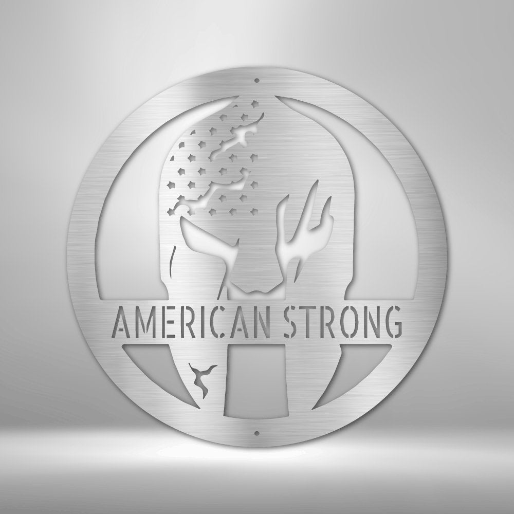 Battle Spartan Helmet - Steel Sign Silver / 12" Steel Sign Giftinum