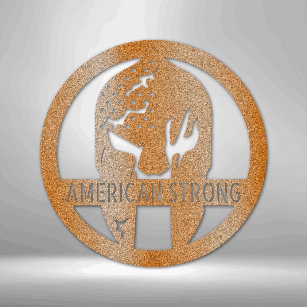 Battle Spartan Helmet - Steel Sign Copper / 12" Steel Sign Giftinum