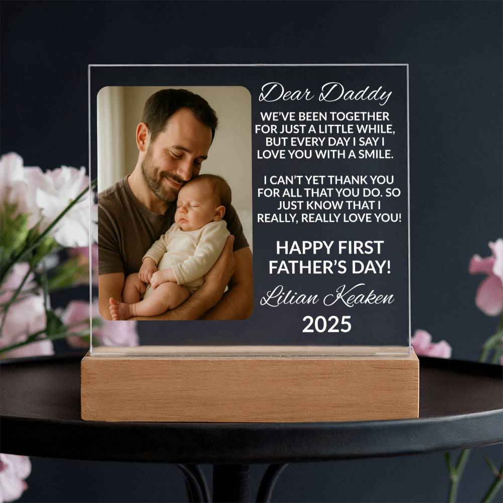 First Father’s Day Gift – Custom Photo Acrylic Plaque