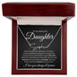 Beautiful Daughter Custom Signature Necklace - Never forget Polished Stainless Steel / Luxury Box w/LED Jewelry Giftinum