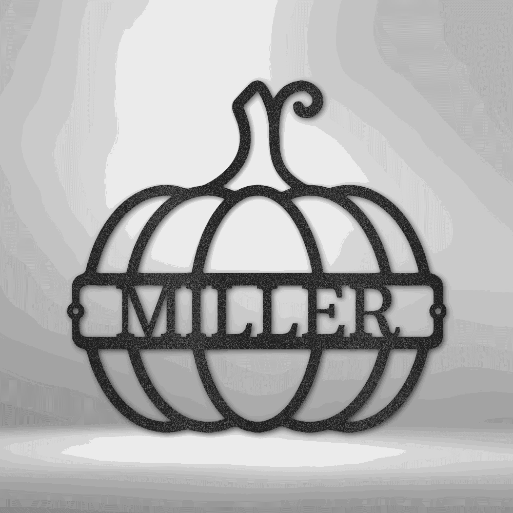 Big Pumpkin Monogram - Steel Sign Black / 12" Steel Sign Giftinum
