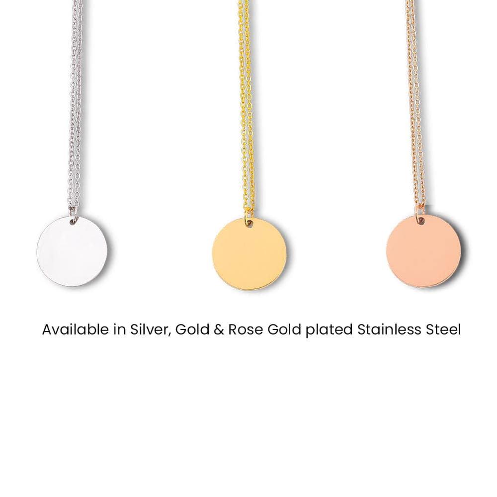 Birth flower Coin Necklace after Loss of Baby January / Without back engraving / Gold Jewelry Giftinum