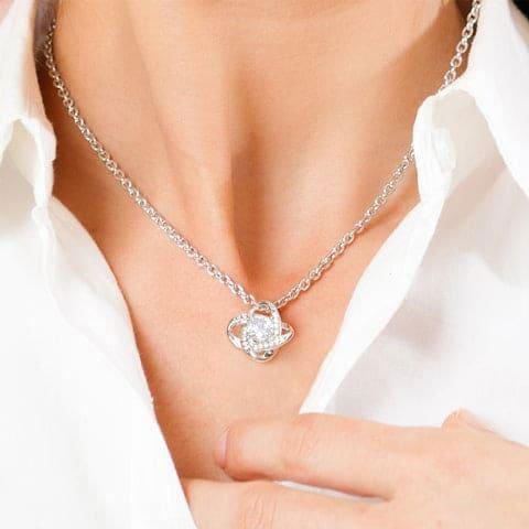 Bonus Daughter Acrylic Plaque & Necklace Gift Bundle LED Corded Base / 14K White Gold Finish Acrylic Giftinum