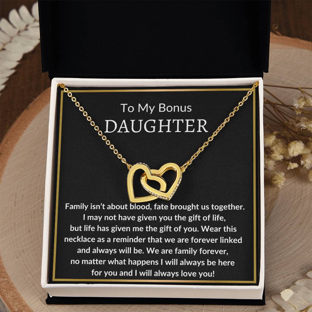 Bonus Daughter | Family isn't about blood 18K Yellow Gold Finish / Standard Box Jewelry Giftinum