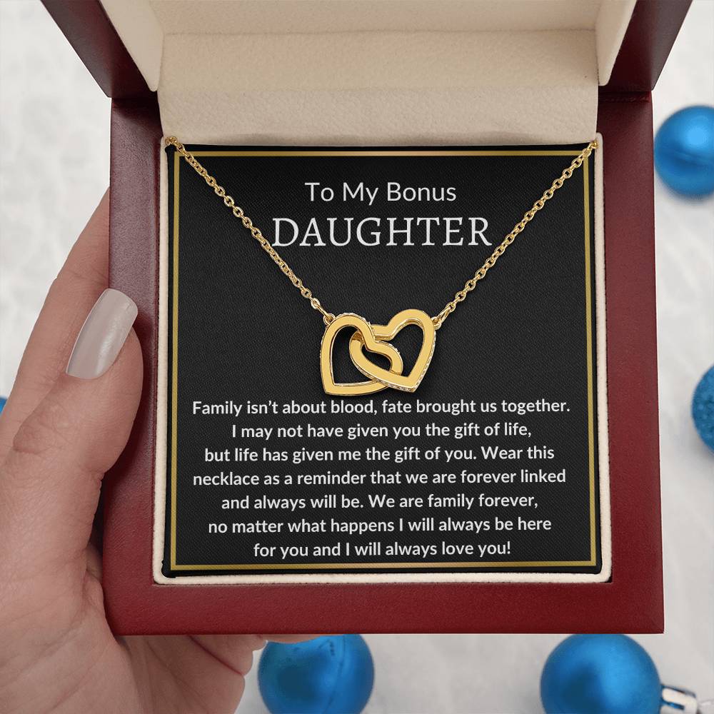 Bonus Daughter | Family isn't about blood 14k White Gold Finish / Standard Box Jewelry Giftinum