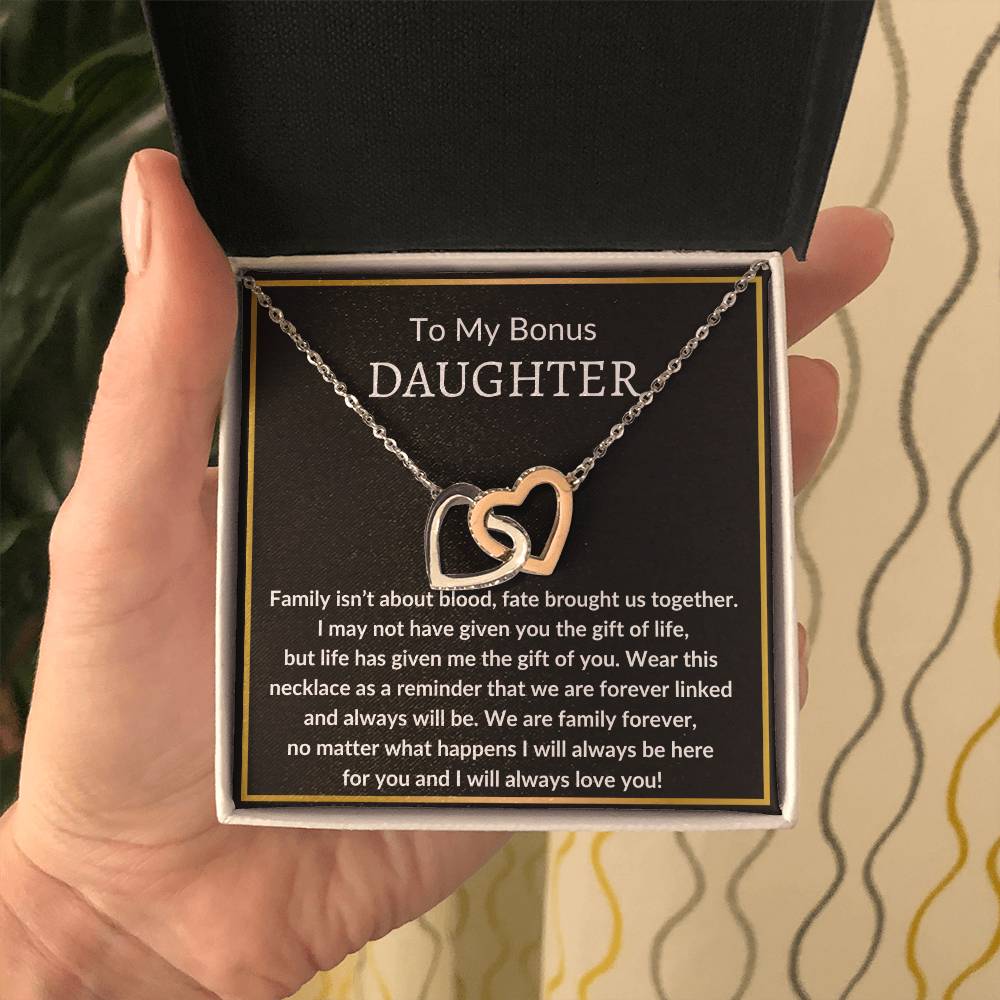 Bonus Daughter | Family isn't about blood 14k White Gold Finish / Standard Box Jewelry Giftinum