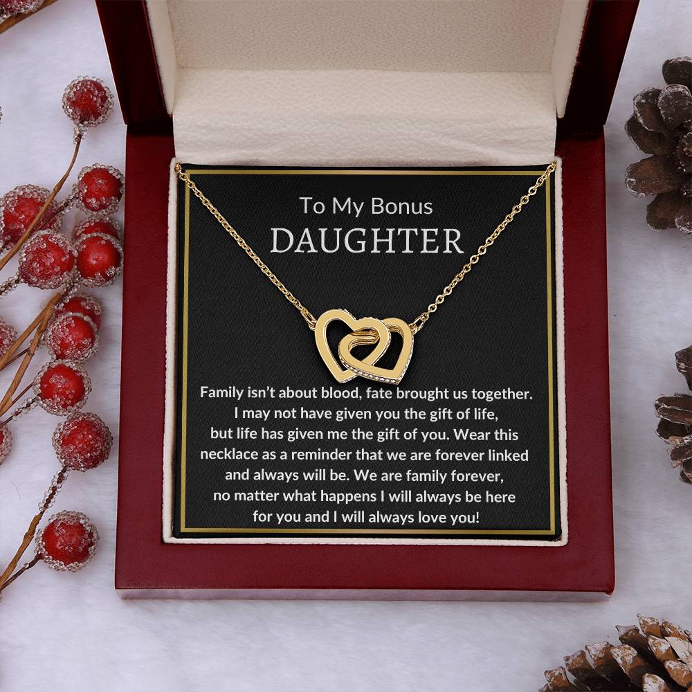 Bonus Daughter | Family isn't about blood 14k White Gold Finish / Standard Box Jewelry Giftinum