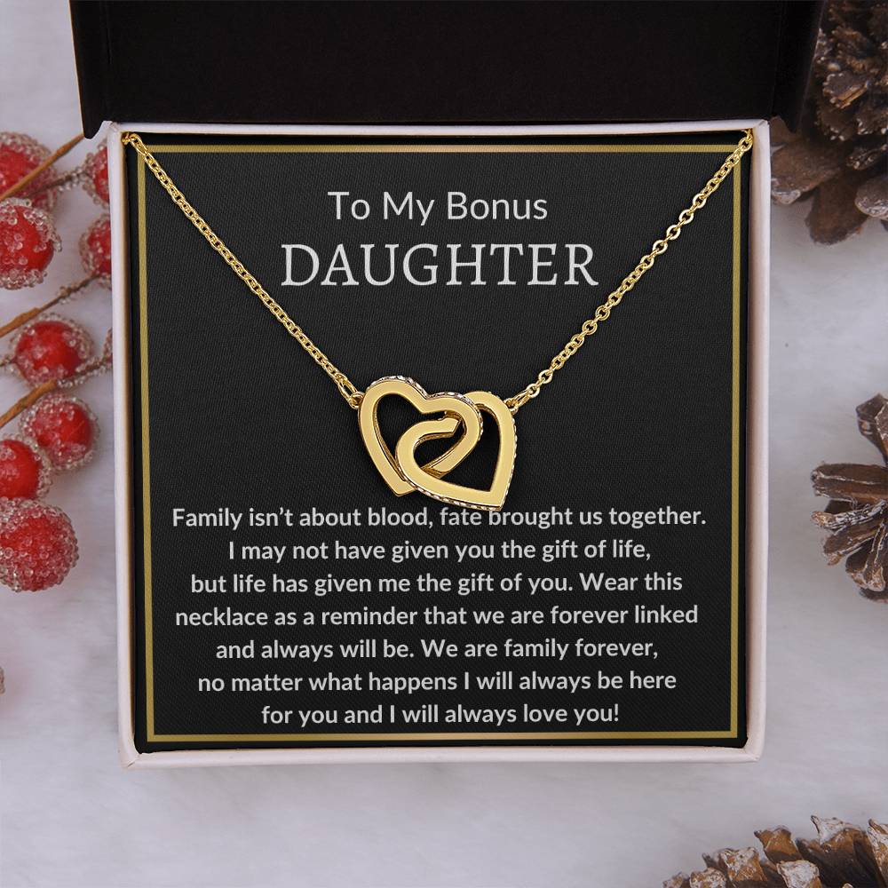 Bonus Daughter | Family isn't about blood 14k White Gold Finish / Standard Box Jewelry Giftinum