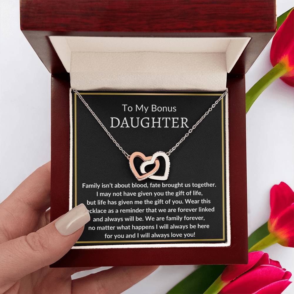 Bonus Daughter | Family isn't about blood 14k White Gold Finish / Standard Box Jewelry Giftinum