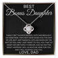 Bonus Daughter - Family isn't about blood 14K White Gold Finish / Standard Box Jewelry Giftinum