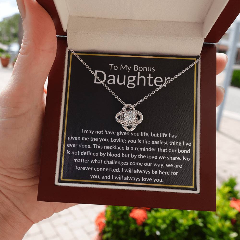 Bonus Daughter - Forever Connected 14K White Gold Finish / Standard Box Jewelry Giftinum