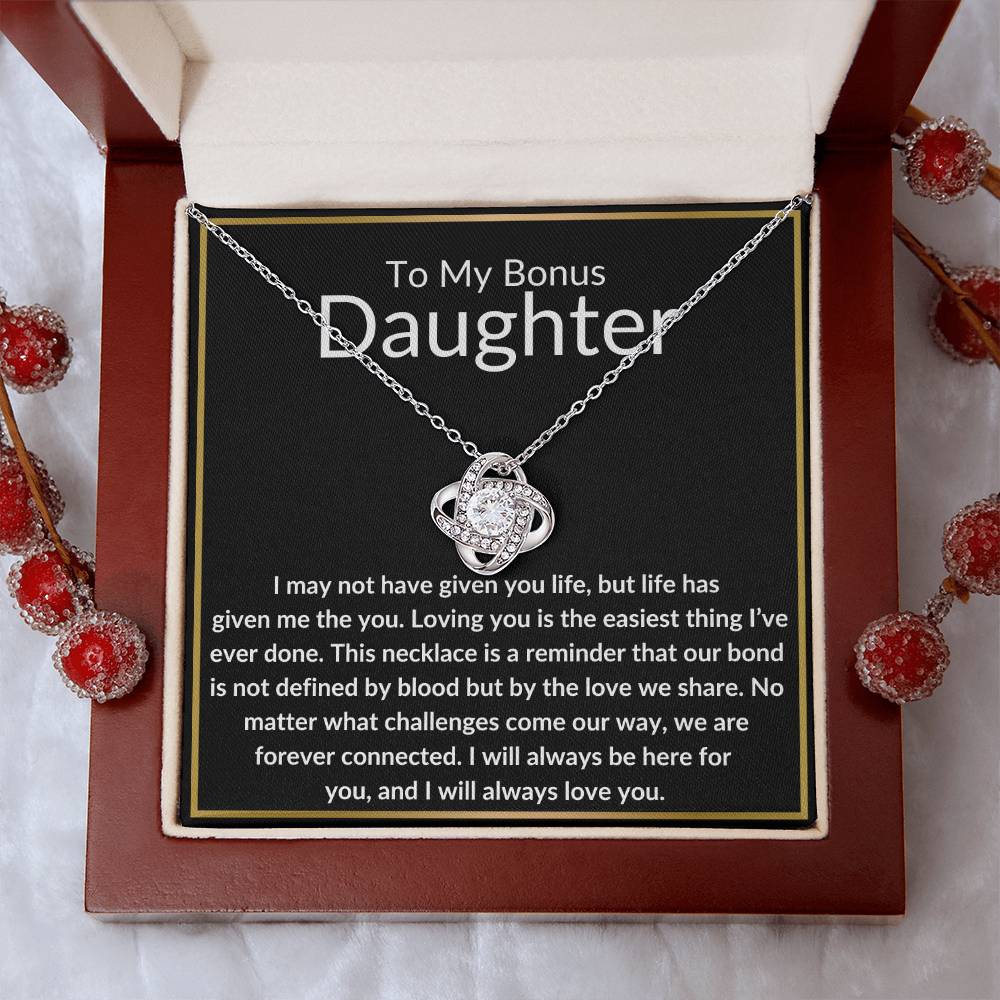 Bonus Daughter - Forever Connected 14K White Gold Finish / Standard Box Jewelry Giftinum