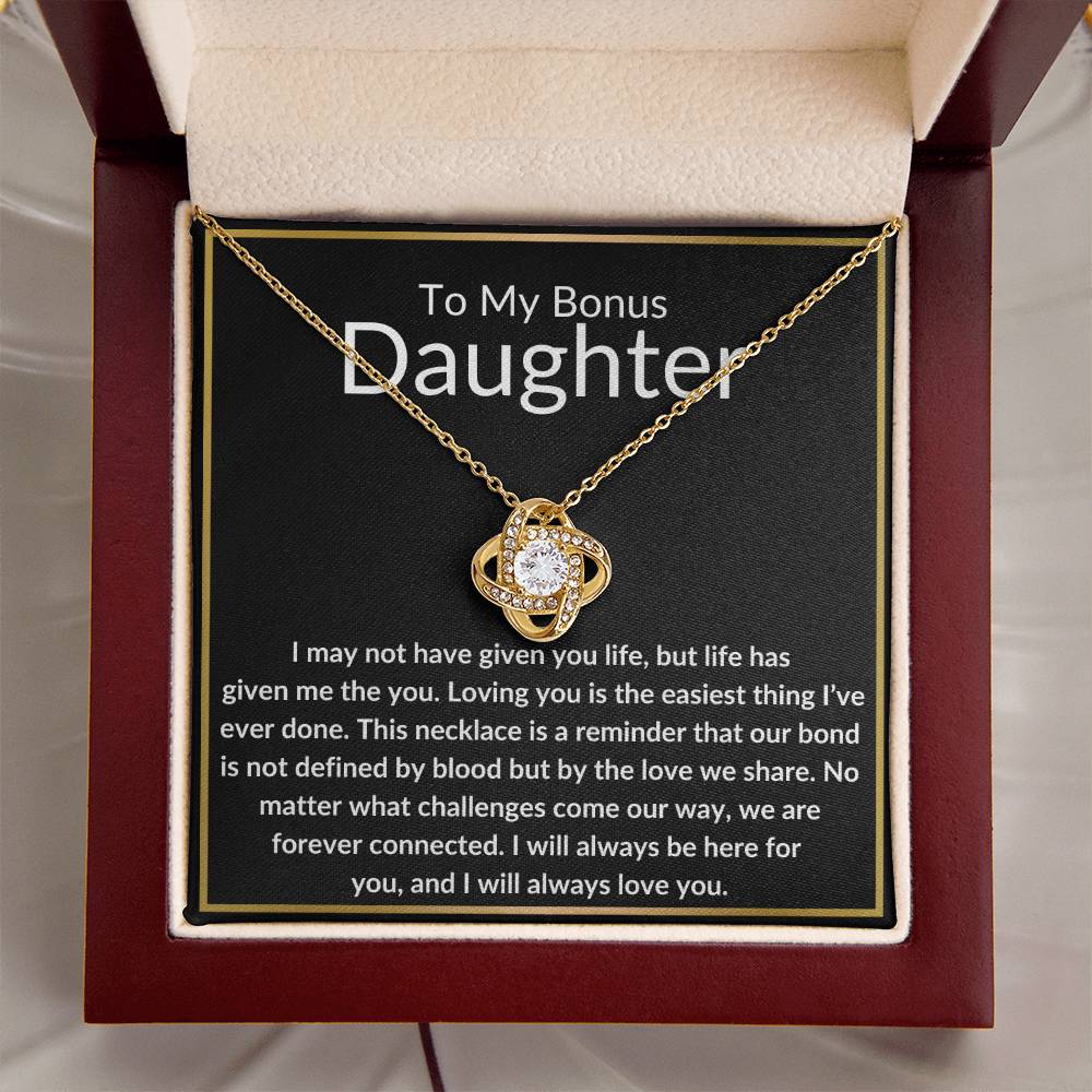 Bonus Daughter - Forever Connected 14K White Gold Finish / Standard Box Jewelry Giftinum