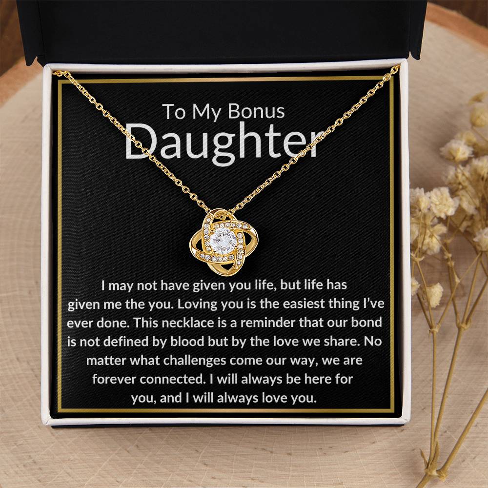 Bonus Daughter - Forever Connected 14K White Gold Finish / Standard Box Jewelry Giftinum