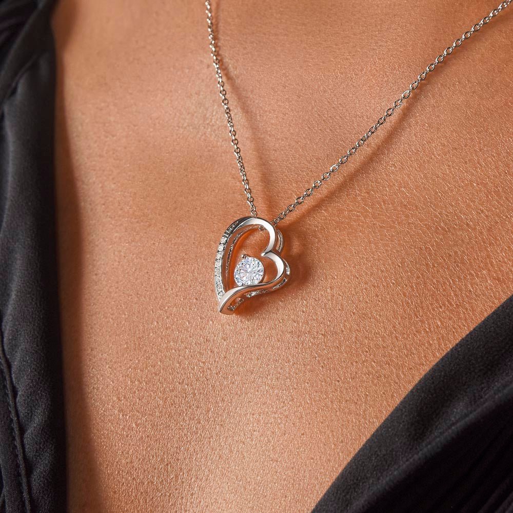 Bonus Daughter Forever Love Necklace | Gift of You 14k White Gold Finish / Standard Box Jewelry Giftinum