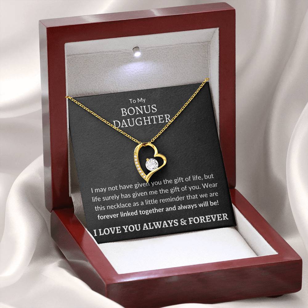 Bonus Daughter Forever Love Necklace | Gift of You 18k Yellow Gold Finish / Luxury Box Jewelry Giftinum