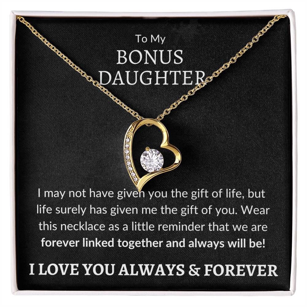 Bonus Daughter Forever Love Necklace | Gift of You 18k Yellow Gold Finish / Standard Box Jewelry Giftinum