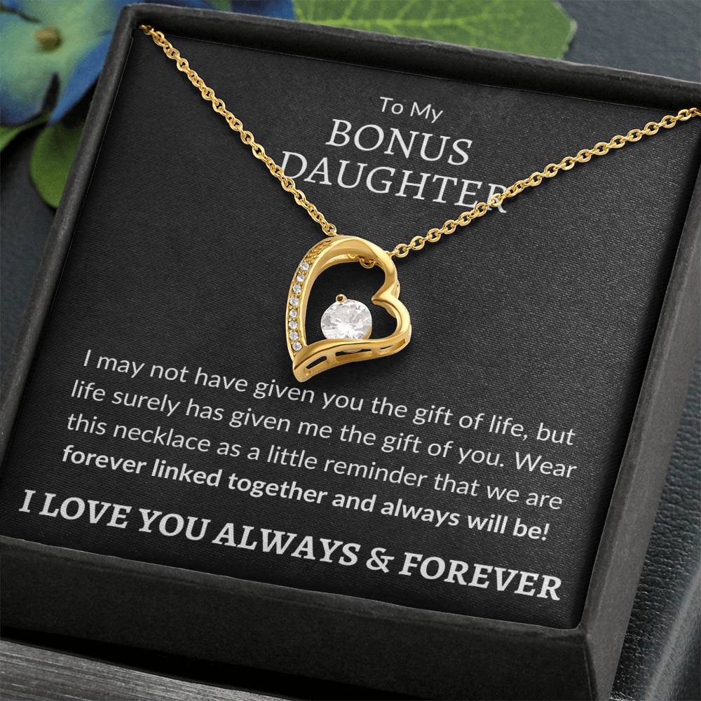 Bonus Daughter Forever Love Necklace | Gift of You 14k White Gold Finish / Standard Box Jewelry Giftinum