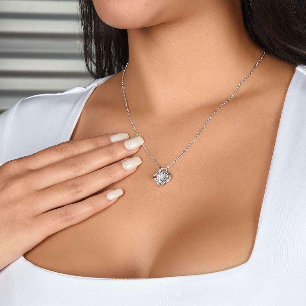 Bonus Daughter Love Mom - Family isn't about blood 14K White Gold Finish / Standard Box Jewelry Giftinum