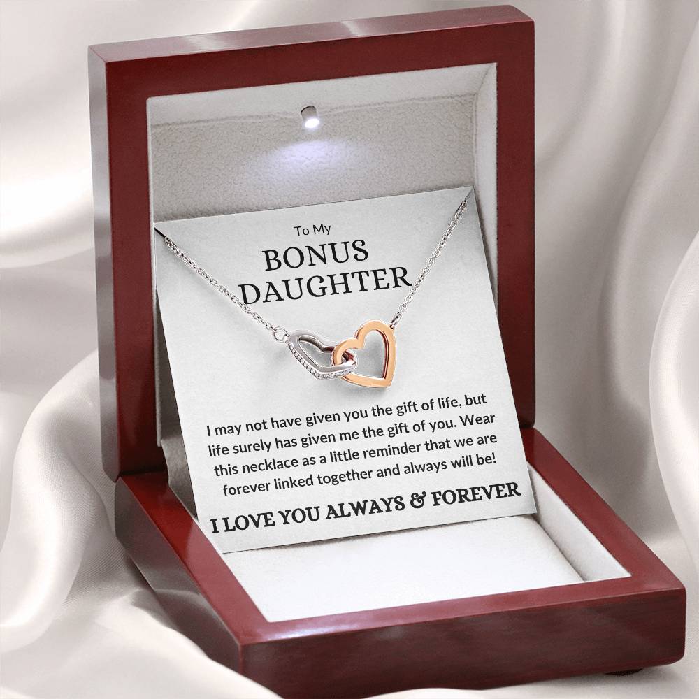 Bonus Daughter Necklace - Gift of you (w) 14k White Gold Finish / Luxury Box Jewelry Giftinum