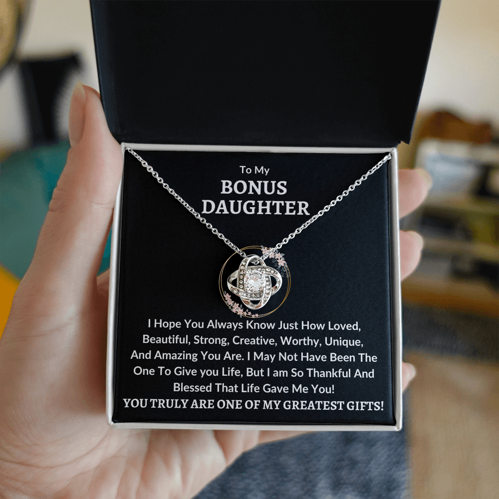 Bonus Daughter Necklace - Greatest Gifts 14K White Gold Finish / Standard Box Jewelry Giftinum
