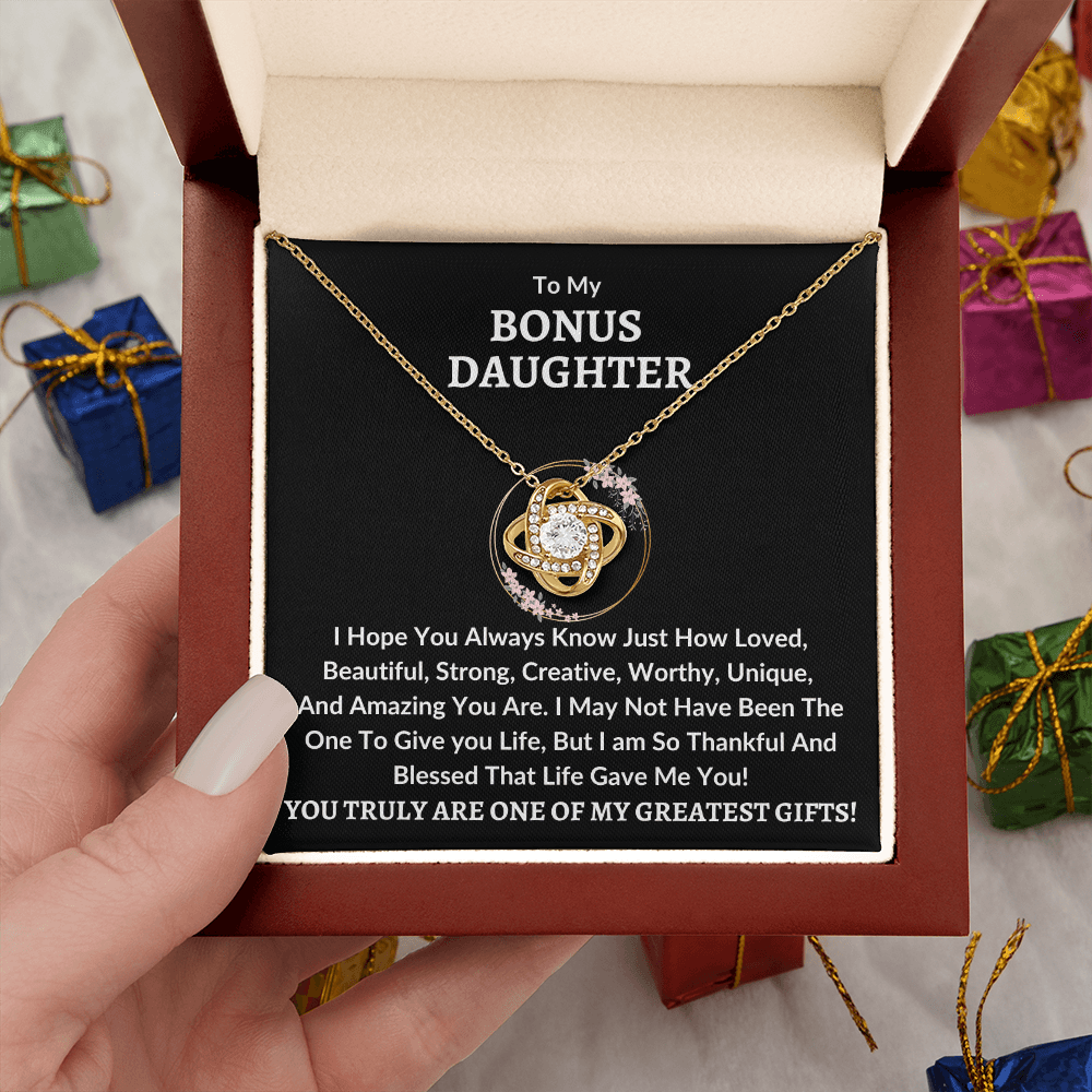 Bonus Daughter Necklace - Greatest Gifts 14K White Gold Finish / Standard Box Jewelry Giftinum