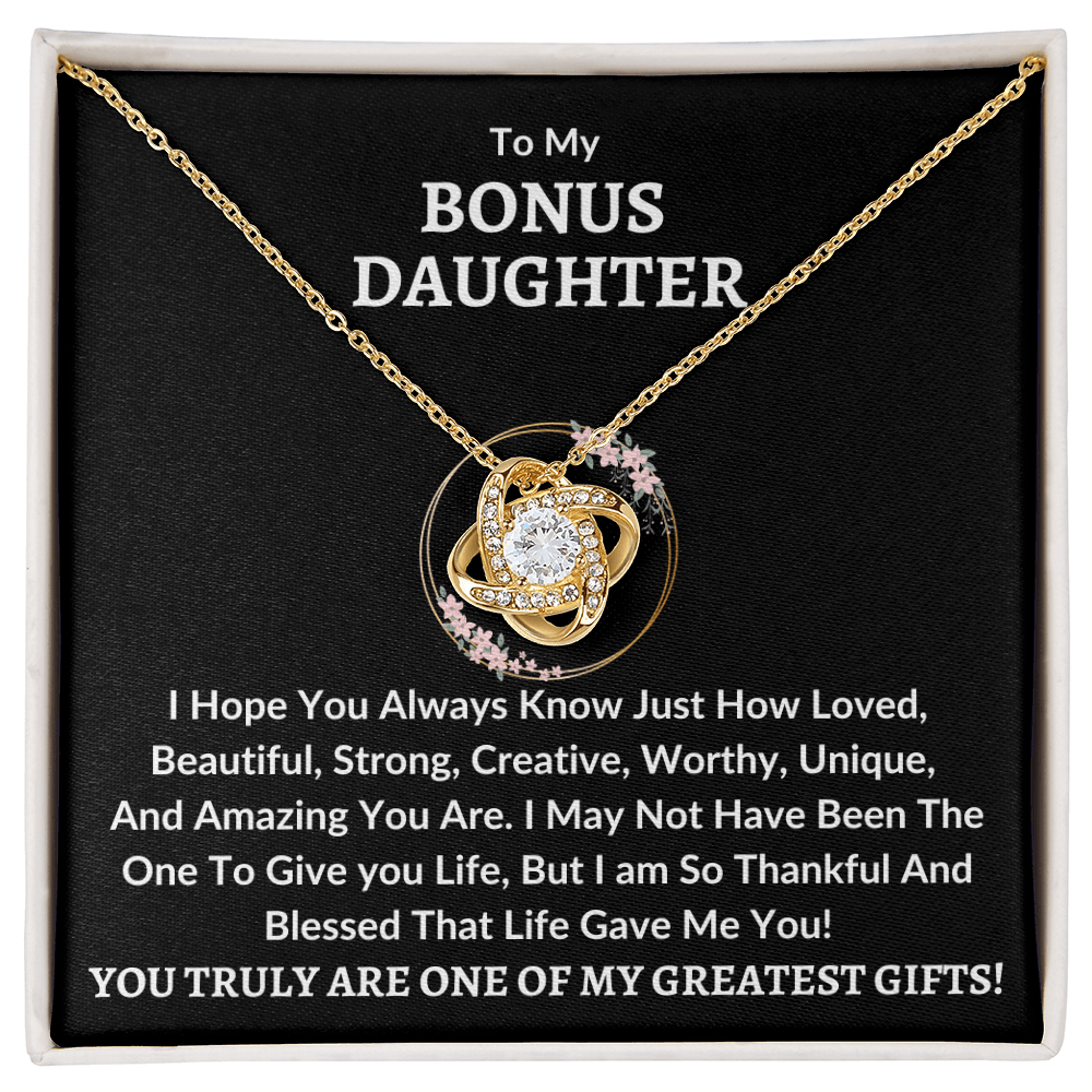 Bonus Daughter Necklace - Greatest Gifts 18K Yellow Gold Finish / Standard Box Jewelry Giftinum